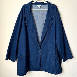 Hunters Run 3X Dark Denim Blazer One-Button Jacket